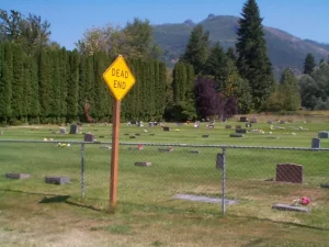 Passing the cemetery