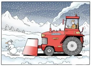 Chasing snowman